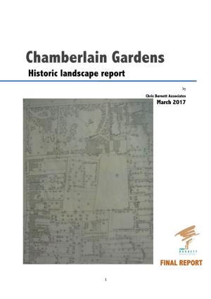 Chamberlain Gardens Historic Landscape Report
