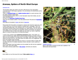 Spiders of NW-Europe