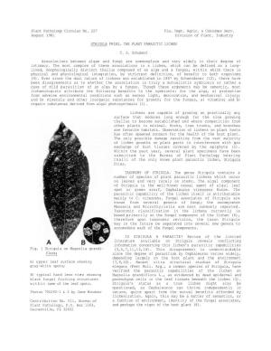 STRIGULA FRIES, the PLANT PARASITIC LICHEN T. S. Schubert