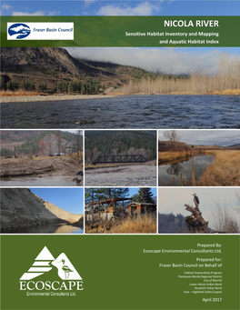 NICOLA RIVER Sensitive Habitat Inventory and Mapping