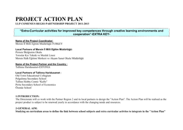 Project Action Plan Llp Comenius Regio Partnership Project 2011-2013