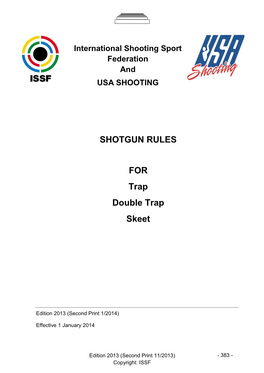SHOTGUN RULES for Trap Double Trap Skeet