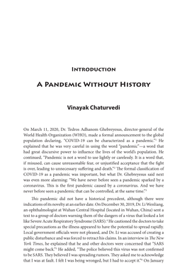 A Pandemic Without History — Vinayak Chaturvedi