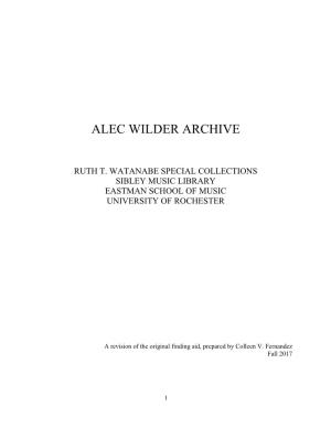 Alec Wilder Archive