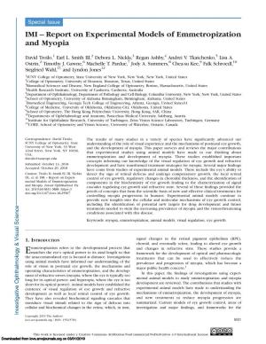 IMI – Report on Experimental Models of Emmetropization and Myopia