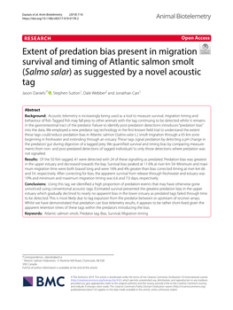 Extent of Predation Bias Present in Migration Survival and Timing Of