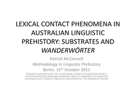 Lexical Contact Phenomena in Australian Linguistic Prehistory