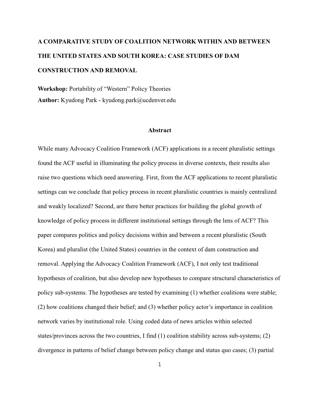 A Comparative Study of Coalition Network Within and Between