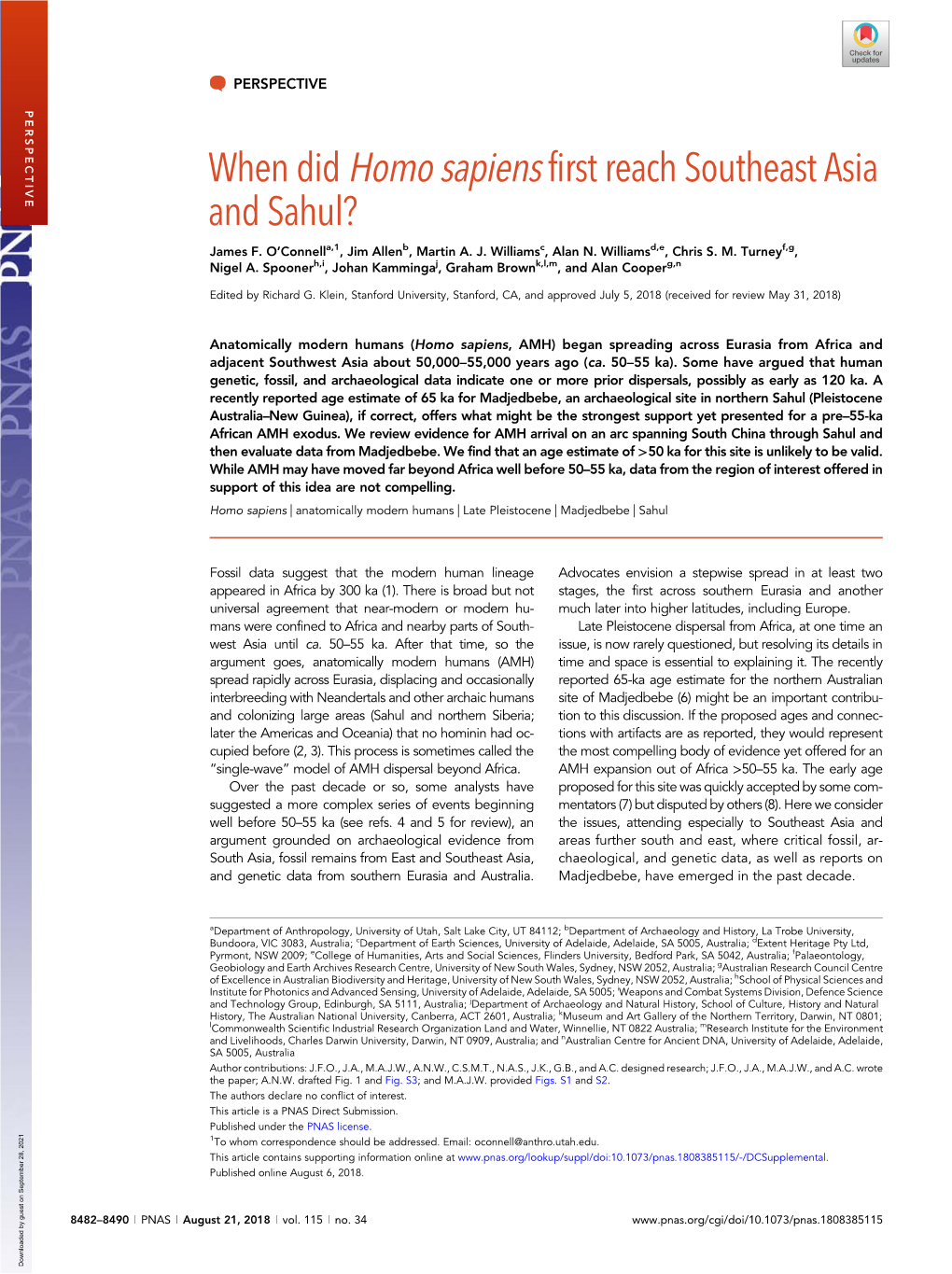 When Did Homo Sapiens First Reach Southeast Asia and Sahul?