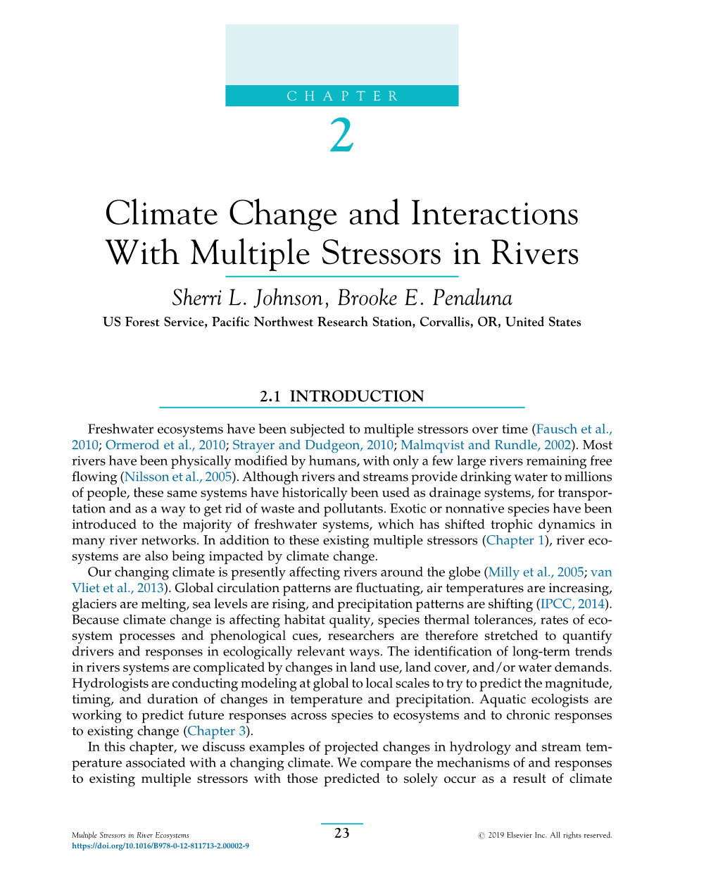 Multiple Stressors in River Ecosystems 23 # 2019 Elsevier Inc