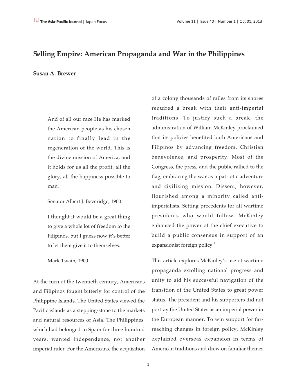 Selling Empire: American Propaganda and War in the Philippines
