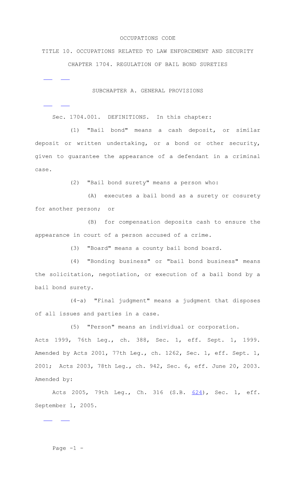 Title 10. Occupations Related to Law Enforcement and Security