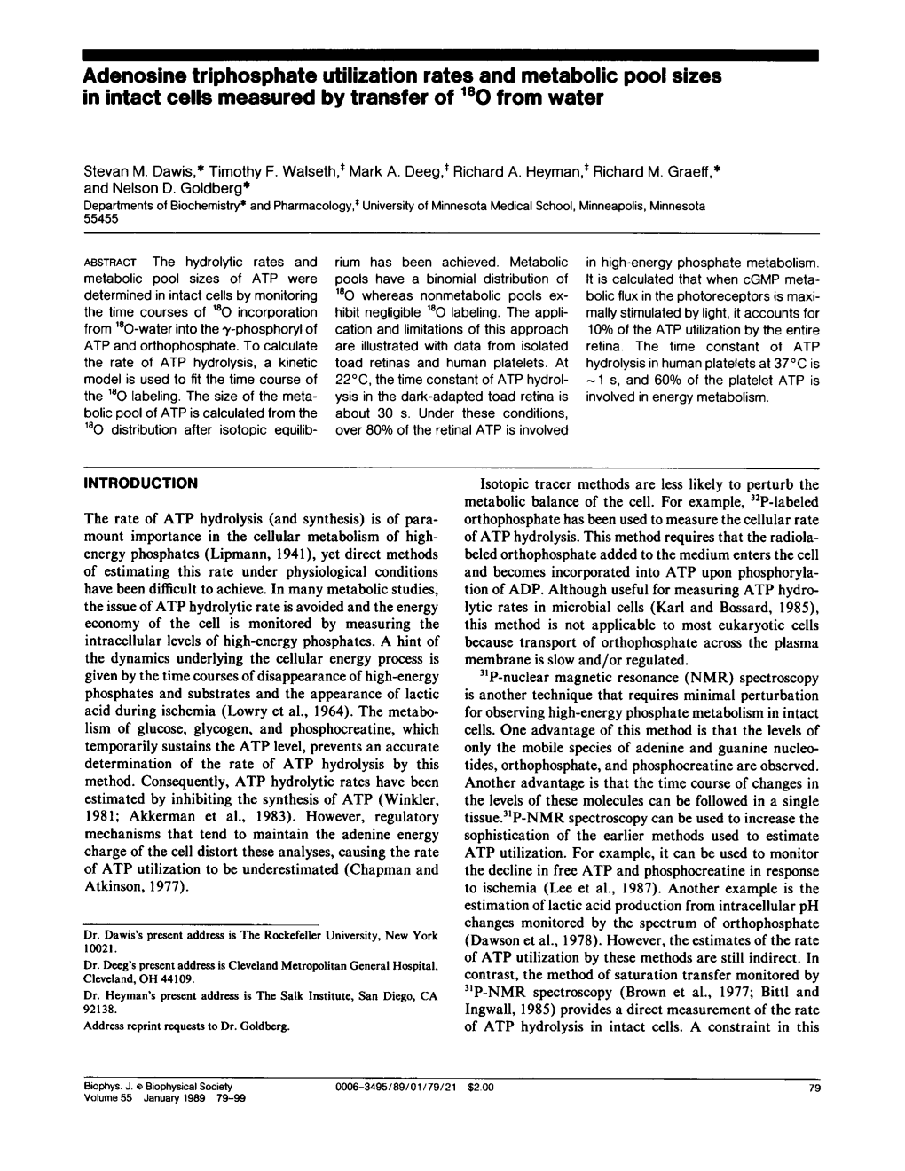 Adenosine Triphosphate Utilization Rates and Metabolic Pool Sizes in Intact Cells Measured by Transfer of 18O from Water