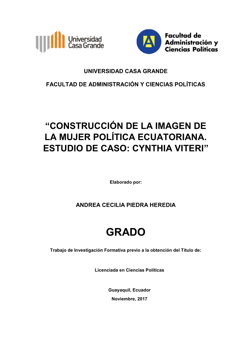 Construcción De La Imagen De La Mujer Política Ecuatoriana