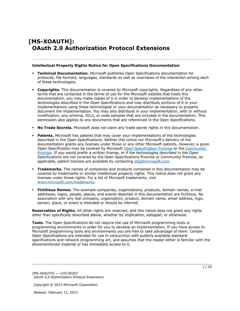 Intellectual Property Rights Notice for Open Specifications Documentation s100