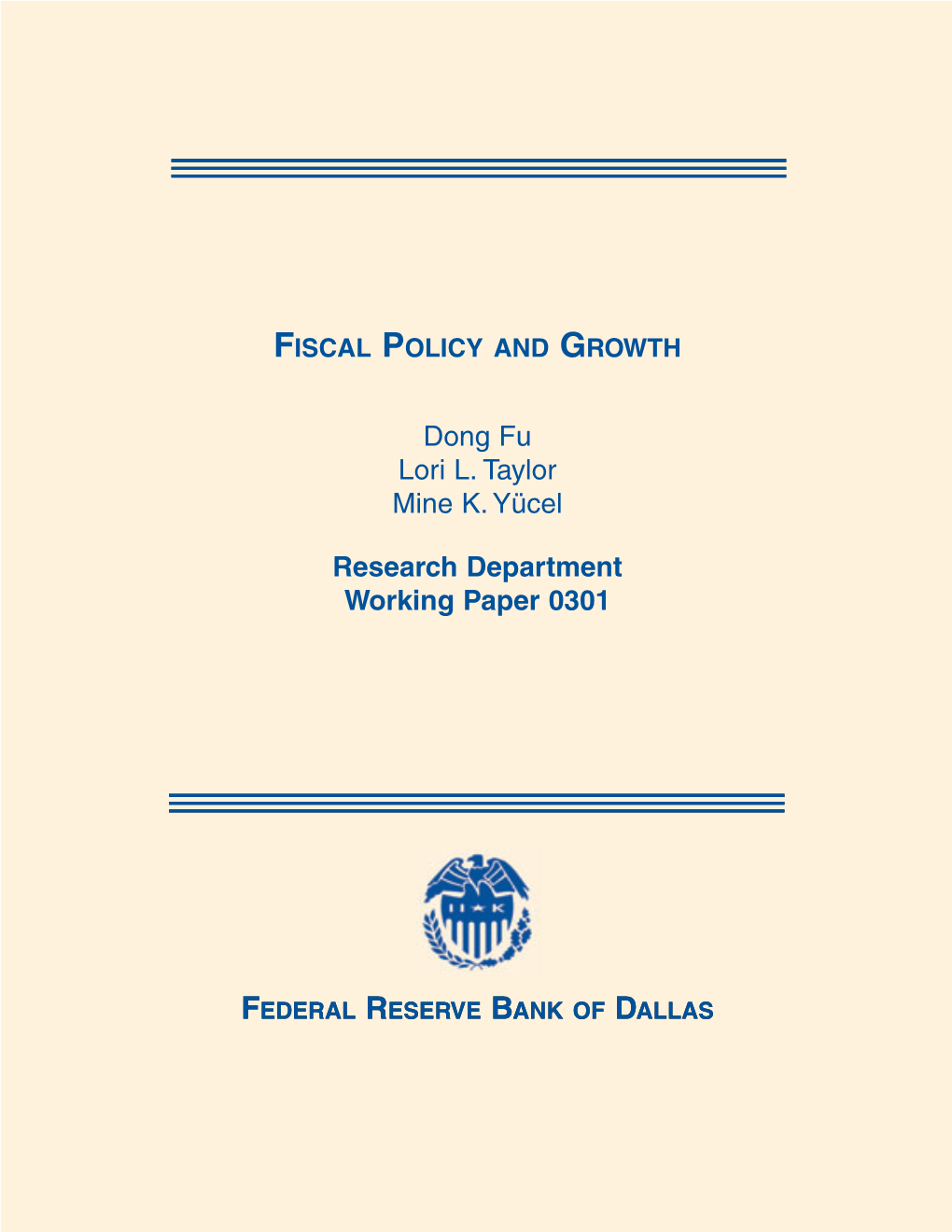 Fiscal Policy and Growth