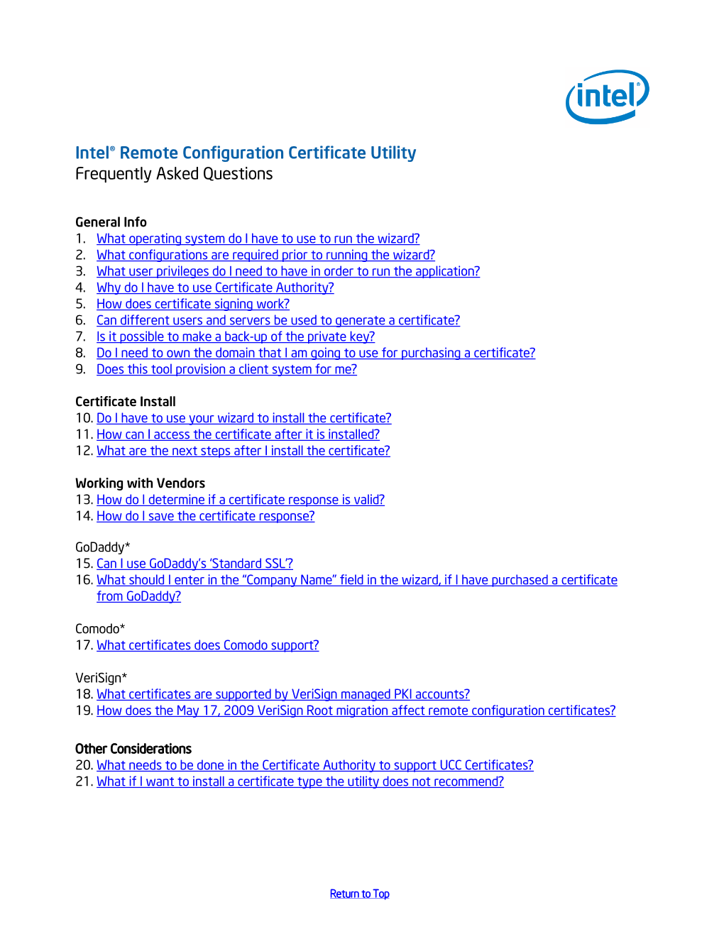 Intel® Remote Configuration Certificate Utility Frequently Asked Questions