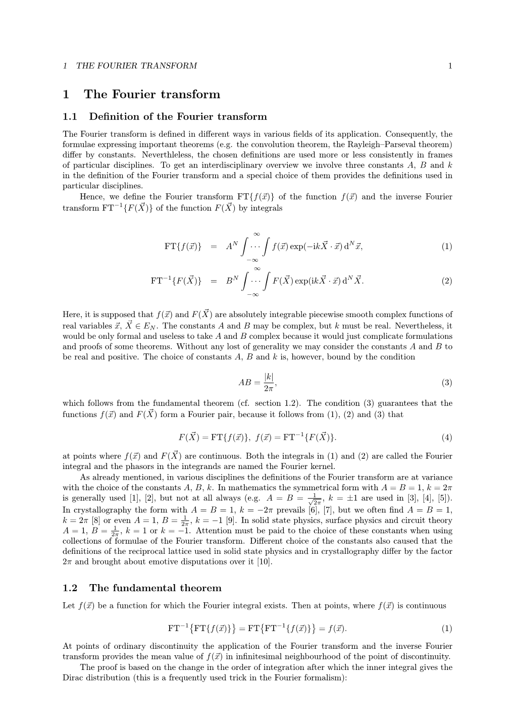 1 the Fourier Transform 1