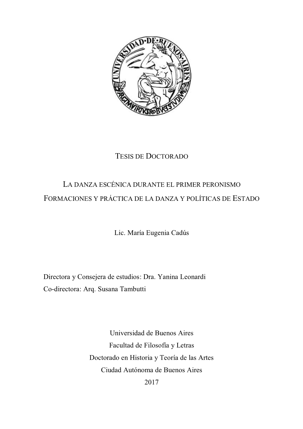 Tesis De Doctorado La Danza Escénica Durante El Primer Peronismo