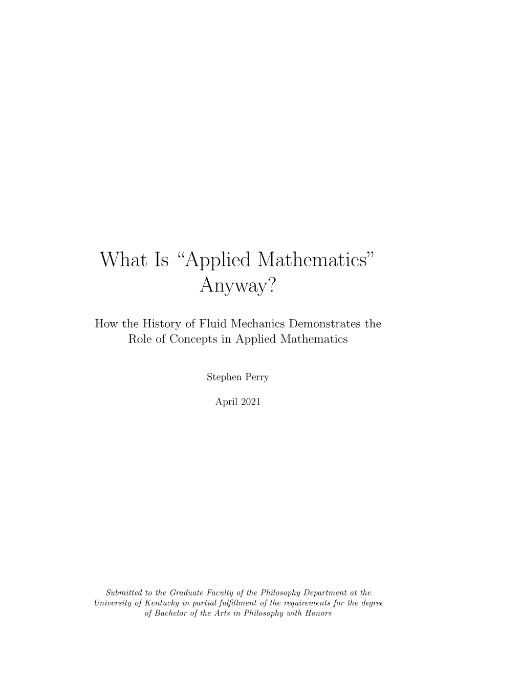 Applied Mathematics” Anyway?