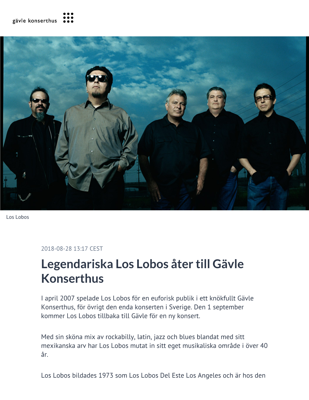 Legendariska Los Lobos Åter Till Gävle Konserthus