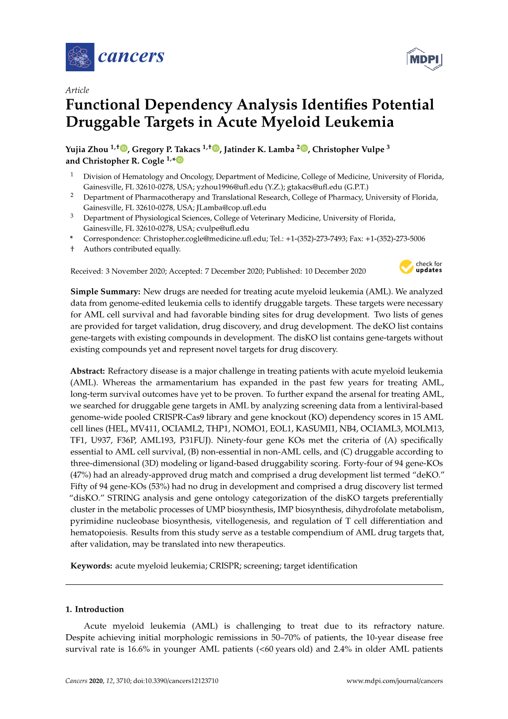 Functional Dependency Analysis Identifies Potential Druggable