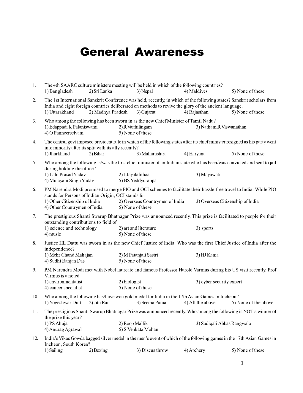 General Awareness