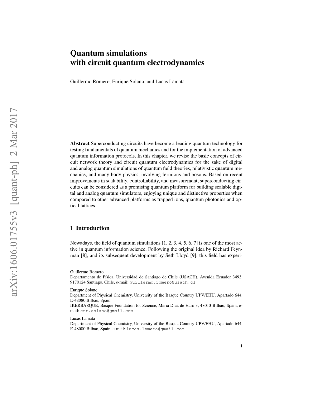 Quantum Simulations with Circuit Quantum Electrodynamics