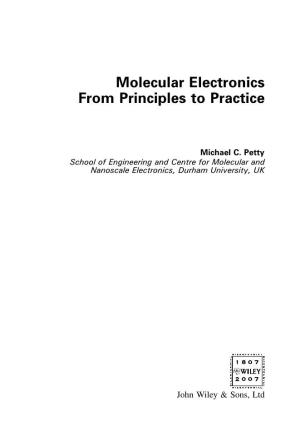 Molecular Electronics from Principles to Practice