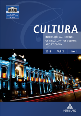 Cultura. Vol. IX, No. 1 (2012