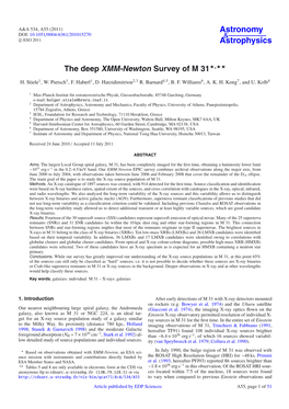 The Deep XMM-Newton Survey of M 31�,
