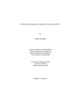 Simulating Air Absorption in a Hydraulic Air Compressor (HAC)