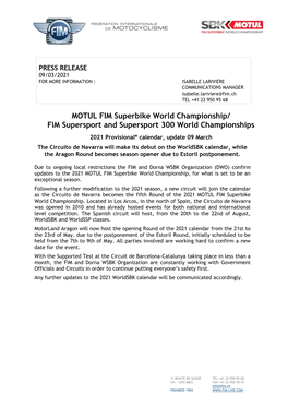 MOTUL FIM Superbike World Championship/ FIM Supersport And