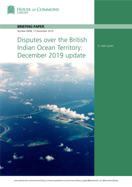 Disputes Over the British Indian Ocean Territory: December 2019 Update