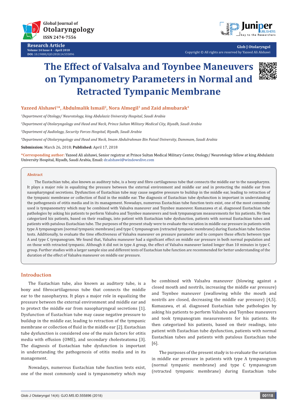 The Effect of Valsalva and Toynbee Maneuvers on Tympanometry Parameters in Normal and Retracted Tympanic Membrane