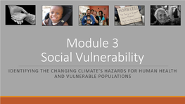 Climate Change and Social Vulnerability