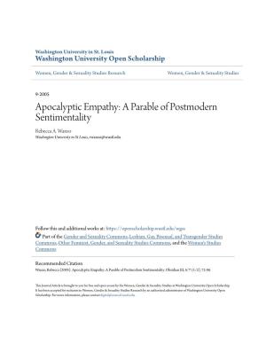 Apocalyptic Empathy: a Parable of Postmodern Sentimentality Rebecca A