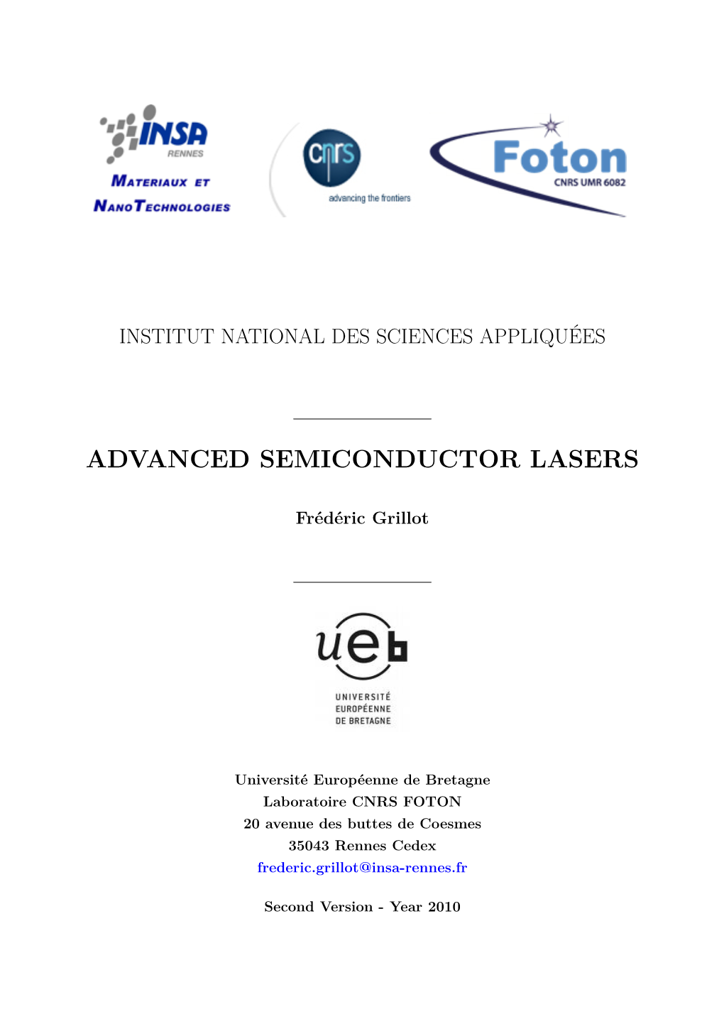 Advanced Semiconductor Lasers