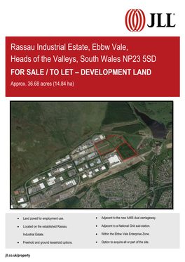 Rassau Industrial Estate, Ebbw Vale, Heads of the Valleys, South Wales NP23 5SD for SALE / to LET – DEVELOPMENT LAND Approx