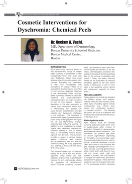 Cosmetic Interventions for Dyschromia: Chemical Peels Cosmetic Interventions for Dyschromia: Chemical Peels