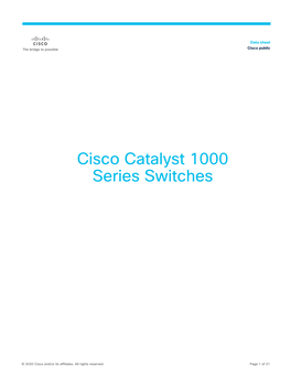 Cisco Catalyst 1000 Series Switches Data Sheet