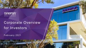 Synopsys Q1 FY2021 Corporate Overview for Investors