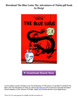 Download the Blue Lotus the Adventures of Tintin Pdf Ebook by Hergé