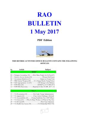 Bulletin 170501 (PDF Edition)