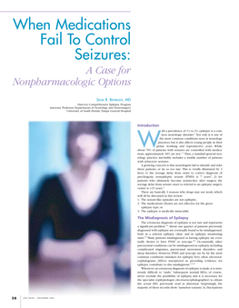 When Medications Fail to Control Seizures: a Case for Nonpharmacologic Options