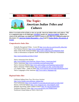 American Indian Tribal Links