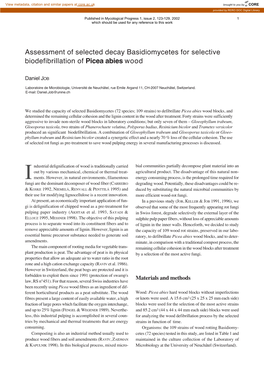 Assessment of Selected Decay Basidiomycetes for Selective Biodefibrillation of Picea Abies Wood