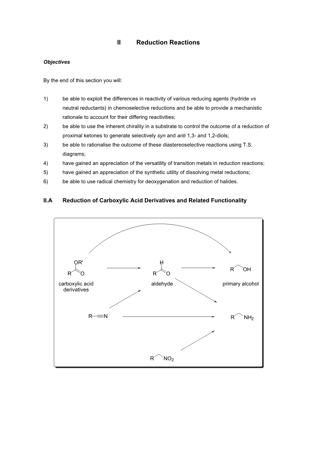 II Reduction Reactions