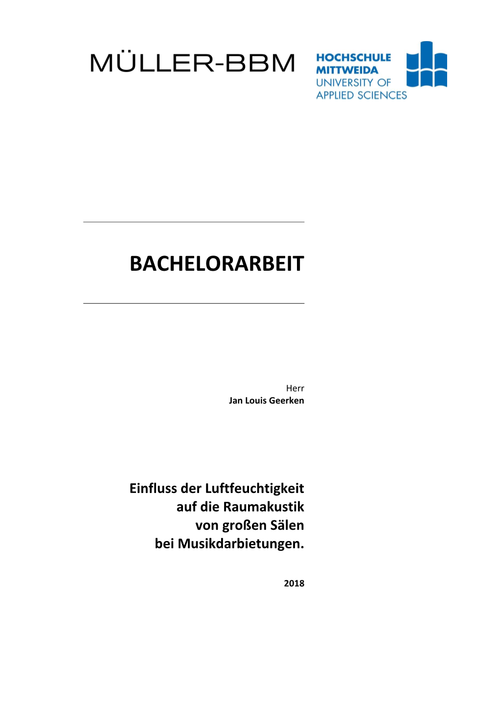 BACHELORARBEIT Einfluss Der Luftfeuchtigkeit Auf Die