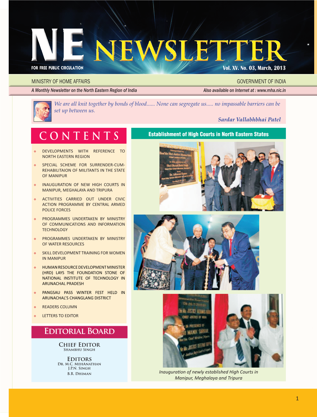 NEWSLETTER NEFOR FREE PUBLIC CIRCULATION Vol